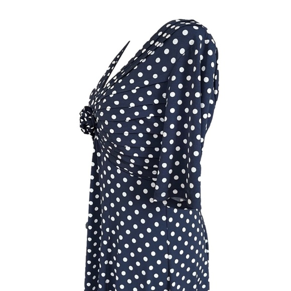 SIGNATURE by Robbie Bee 40's Vintage Style/Pinup Polka Dot Midi Dress Medium GUC - Picture 4 of 9